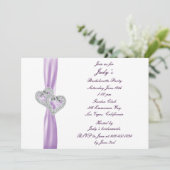 Custom Hearts Lavender Junggeselinnen-Abschied lad Einladung (Stehend Vorderseite)