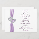 Custom Hearts Lavender Junggeselinnen-Abschied lad Einladung (Vorne/Hinten)