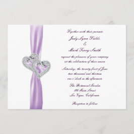 Custom Hearts Lavender Ribbon Hochzeitseinladung Einladung