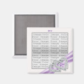 Custom Hearts Lavender Ribbon Magnet (Vorderseite/Rückseite)