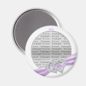 Custom Hearts Lavender Ribbon Magnet (Vorderseite/Rückseite)