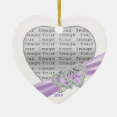 Custom Hearts Lavender Ribbon Ornament (Vorne)