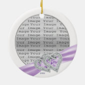 Custom Hearts Lavender Ribbon Ornament (Hinten)