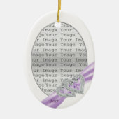 Custom Hearts Lavender Ribbon Ornament (Vorne)