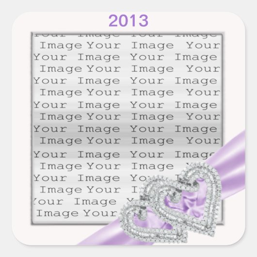 Custom Hearts Lavender Ribbon Stickers (Vorderseite)