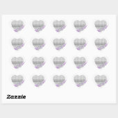 Custom Hearts Lavender Ribbon Stickers (Blatt)