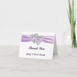 Custom Hearts Lavender Ribbon Vielen Dank Karte
