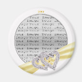 Custom Hearts Lemon Ribbon Magnet (Vorne)