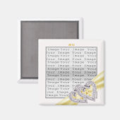 Custom Hearts Lemon Ribbon Magnet (Vorderseite/Rückseite)