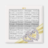 Custom Hearts Lemon Ribbon Magnet (Vorne)