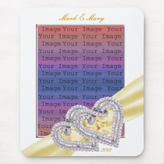 Custom Hearts Lemon Ribbon Maus Pad Mousepad (Vorne)