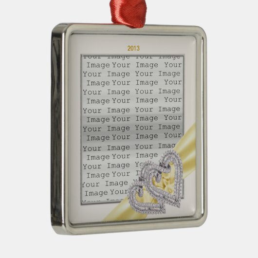 Custom Hearts Lemon Ribbon Ornament (Rechts)