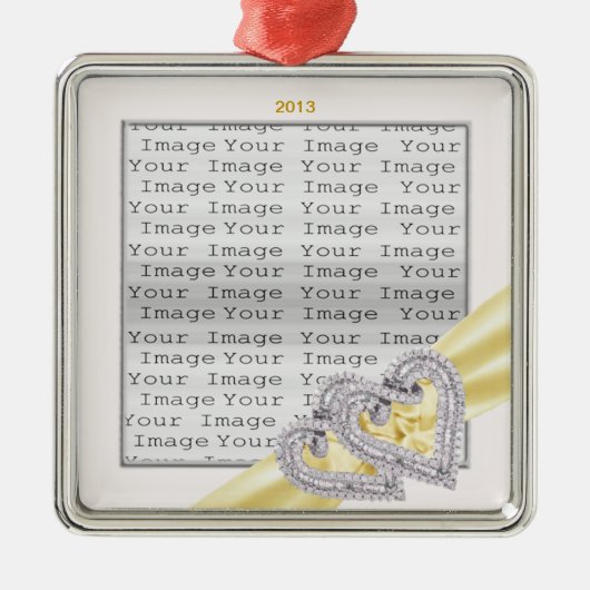 Custom Hearts Lemon Ribbon Ornament (Vorne)