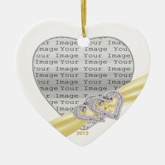 Custom Hearts Lemon Ribbon Ornament (Vorne)