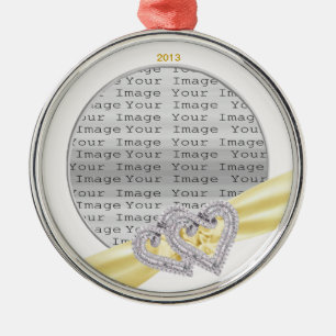 Custom Hearts Lemon Ribbon Ornament Aus Metall