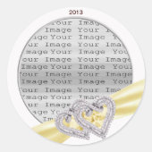 Custom Hearts Lemon Ribbon Stickers (Vorderseite)