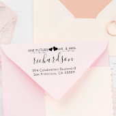 Custom Hearts & Mr. & Mrs. Wedding Rücksendeadress Gummistempel