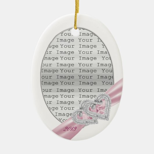 Custom Hearts Pastel Rosa Band Ornament (Vorne)