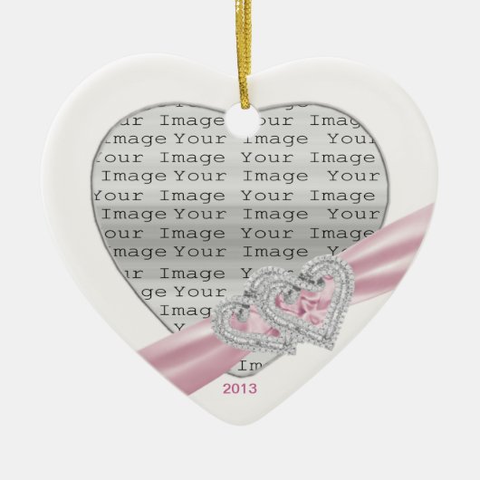 Custom Hearts Pastel Rosa Band Ornament (Vorne)
