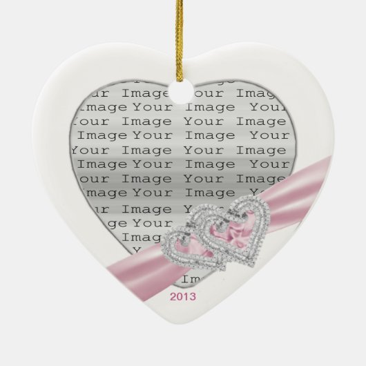 Custom Hearts Pastel Rosa Band Ornament (Hinten)