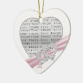 Custom Hearts Pastel Rosa Band Ornament (Links)