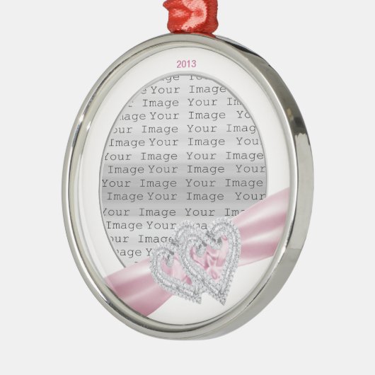Custom Hearts Pastel Rosa Band Ornament (Links)