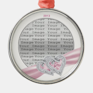 Custom Hearts Pastel Rosa Band Ornament