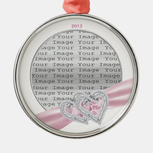 Custom Hearts Pastel Rosa Band Ornament (Vorne)