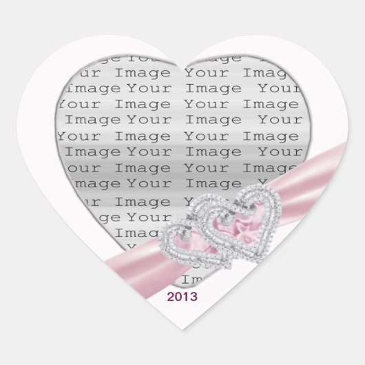 Custom Hearts Pastellfarben Rosa Band Stickers (Vorderseite)
