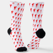 Custom Hearts Pattern Sustainable Premium Crew Socken (Gewinkelt)