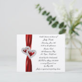 Custom Hearts Red Ribbon Bridal Dusche Einladung