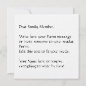 Custom Hebrew Chag Purim Sameach (Rückseite)