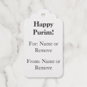 Custom Hebrew Venachafoch-hu Purim Mishloach Manot Geschenkanhänger (Rückseite)