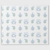 Custom Heilige Taufe Erste Kommunion Blumenkreuz Geschenkpapier (Flach)