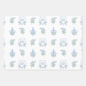 Custom Heilige Taufe Erste Kommunion Floral Baby Geschenkpapier Set (Vorderseite 3)