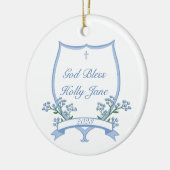 Custom Heilige Taufe Erste Kommunion Floral Baby Keramik Ornament (Links)