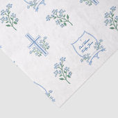 Custom Heilige Taufe Erste Kommunion Floral Baby Seidenpapier (Detail)