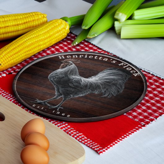 Custom Heirloom Rooster Bauernhof Schneidebrett