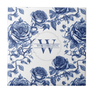Custom Heirloom Rose Collection Blue Rose Fliese