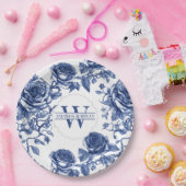 Custom Heirloom Rose Collection Blue Rose Pappteller (Party)