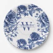 Custom Heirloom Rose Collection Blue Rose Pappteller (Vorderseite)