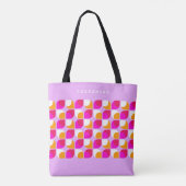 Custom hell Summer Pink Orange Retro Art Muster Tasche (Rückseite)