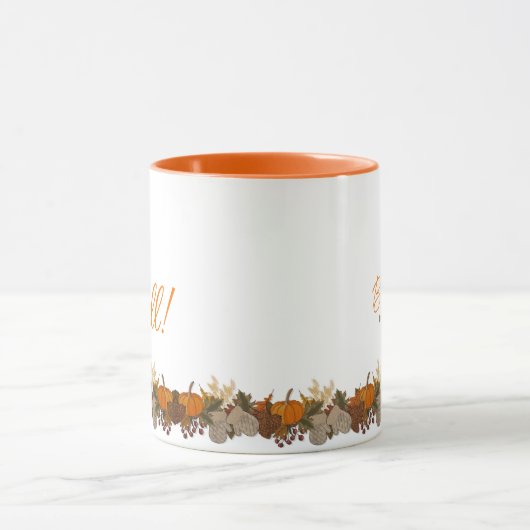 Custom Hello Fall Season Coffee Tasse (Zentrum)