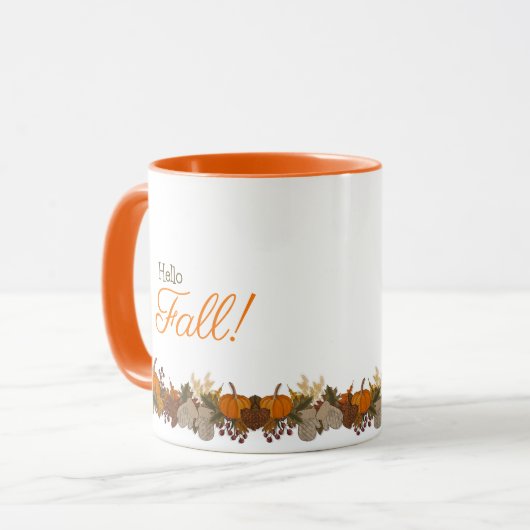 Custom Hello Fall Season Coffee Tasse (Vorderseite Links)