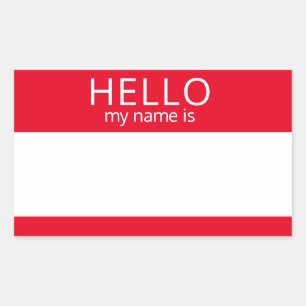 Custom HELLO Mein Name ist Aufkleber Abzeichen Lee