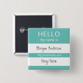 Custom HELLO Mein Name Pronouns ist Abzeichen Button (Vorne & Hinten)