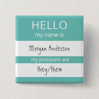 Custom HELLO Mein Name Pronouns ist Abzeichen Button