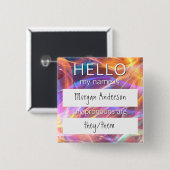 Custom HELLO Mein Name Pronouns ist Abzeichen Button (Vorne & Hinten)
