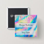Custom HELLO Mein Name Pronouns ist Abzeichen Button (Vorne & Hinten)