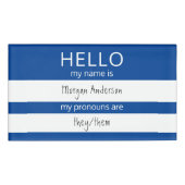 Custom HELLO Mein Name Pronouns ist Abzeichen Namenschild (Vorderseite)